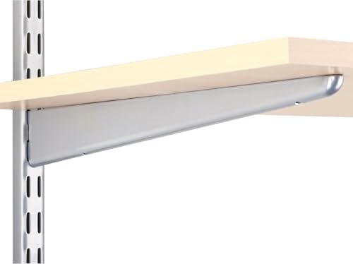 Knape & Vogt John Sterling Dual Trak Adjustable Wood Shelf Bracket, 14-Inch, Platinum, 0122-14PM, 14 Inch
