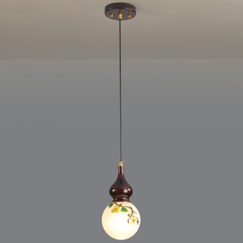 Luminaire d'éclairage plafond E27 haut de gamme en bois de gourde créative