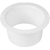 Vent Systems 4 Inch White Air Vent Duct Connector Flange - HVAC Plastic Vent Pipe Adapter with Mounting Plate - Round Straight Wall Mount Plate for Home Exhaust Fan, Bathroom, Kitchen Ventilation