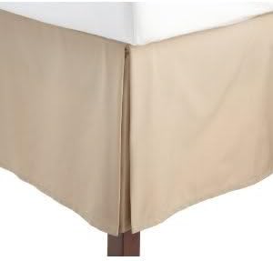 Queen Size Solid Bed Skirt With 14" Drop. Khaki