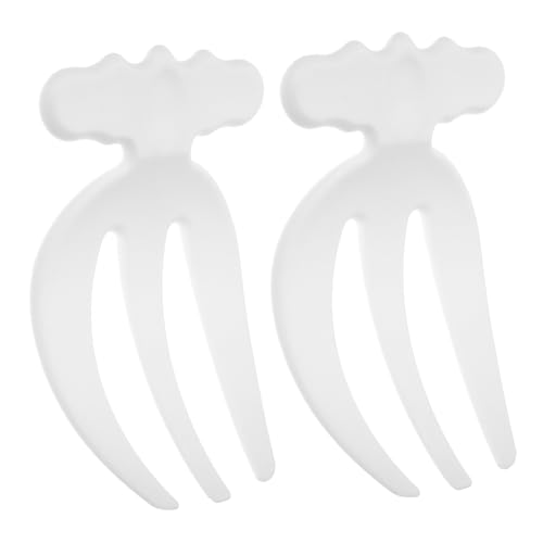 MUCKLILY 2Pcs Reusable Plastic Salad Forks Mixing Stirring Tools for Easy Salad Serving Fruit and Pasta Comfortable Grip and Unique Design for Everyday Use