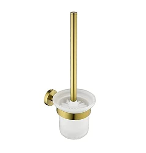 Accessoires de salle de bain dorés pour un ensemble brosse WC mural chic