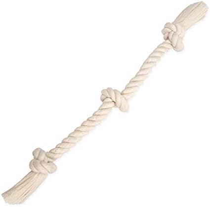 Mammoth Flossy Chews – 100 Per Cent Natural Cotton Rope Dog Toys – Interactive Tug of War Rope – Dog Chew Rope Flosses Teeth – Premium White Knot Dog Rope Toy