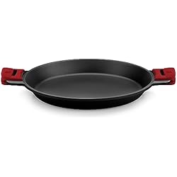 Cocina Paellera BRA Premiere - Paellera 36 cm, Aluminio Fundido, Tricapa con Revestimiento Antiadherente reforzado sin PFOA, Asas Desmontables incluidas, apta para todo tipo de Cocinas incluida Inducción, Rojo