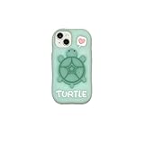 CrazyLemon für iPhone 13 Pro / 14 Pro / 15 Pro Silikon Hülle, 3D Zeichentrick Charakter Ständer Weiche Silikon Gummi Cooler Spaß Teenager Kind Schutzhüll Hüllen Hülles - Schildkröte