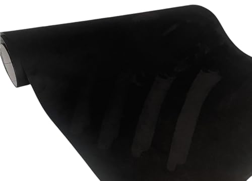 Image of Suede Fabric Wrap - Self Adhesive Film Sticker Silky Decal Sheet for Car Interior Furniture Upholstery DIY Elastic Stretch Peel and Stick (Black, 17.5 X 70 inches)