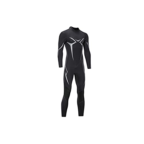 Windmilne Traje de Neopreno de 3 mm para Hombre, de una Pieza, Resistente al frío, de Manga Larga, para Buceo, Surf, natación, Kayak y Buceo (Monocolor XXL)
