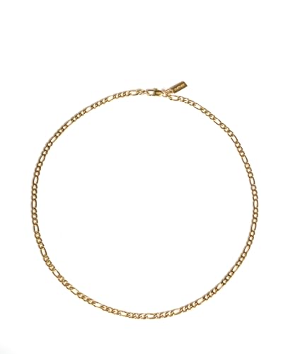 Dünne Figaro Kette für Herren und Damen - Elegante Basic Figaro Halskette aus Edelstahl und 18K Gold - Wasserfeste Kette - Streetwear Schmuck - 50-55cm Länge verstellbar (50-55cm, Gold)