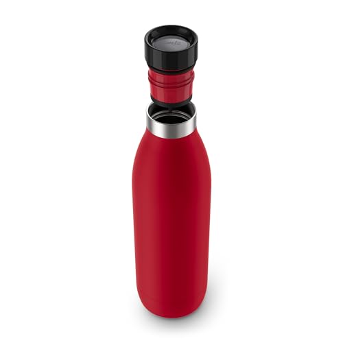 Botella de agua de acero inoxidable Emsa Bludrop reutilizable de 0,7 L color rojo 5