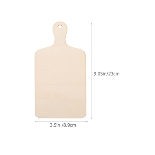 Hemoton - Tabla de Cortar Pequeña de Madera sin Acabar, con Mango, para Manualidades y Juego Creativo, Set de 6 Unidades, Ideal para Queso, Pan y Frutas miniatura 6