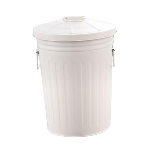 Ioensy Cubo de Basura Metálico para Exteriores con Tapa, Contenedor de Basura L, Contenedor de Compost Ligero para Patio, Casa O Jardín.