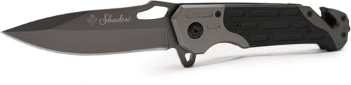 EUROCATCH Shadow Navaja de bolsillo - Hoja acero inoxidable - Cuchillo supervivencia - Multiherramienta - Cuchillo caza - Outdoor - Camping - Camping