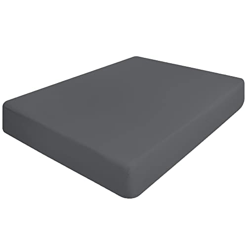 Apex Furnishings Bedding Double Fitted Sheet Charcoal - Deep Pocket 12 inch (30 cm) Soft Brushed Microfibre Corners Elastic Easy Care Bottom Bedsheets