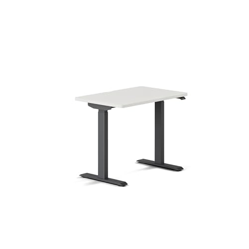 Image of Branch Duo Standing Desk, Adjustable Standing Desk with 20 inch Range | OLED Control Panel, Frameless Design and Compact Size Suitable for Many Spaces, 36 Inches, Charcoal Base, White Top
