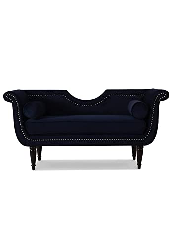Image of Luxury Velvet 2 Seater Chaise Lounge Sofa - Tufted Chesterfield Modern Couch with Button Tufted Back Elegant Lounge Couch for Living Room, Bedroom, Office