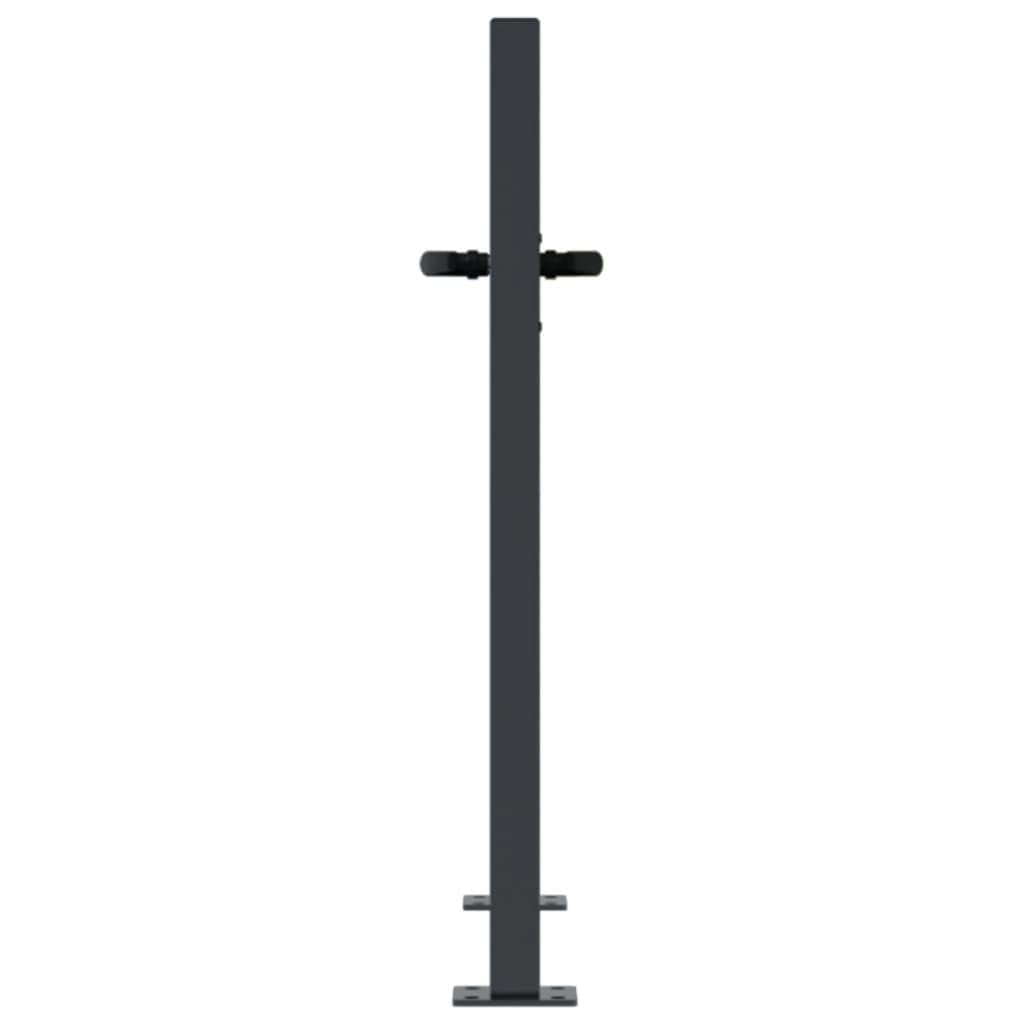 LAPOOH Puerta de jardín Acero Gris Antracita diseño bambú 105x80 cm, Puertas para Jardin, Puertas De Exterior, Valla Jardín, Rejas para Puertas De Entrada