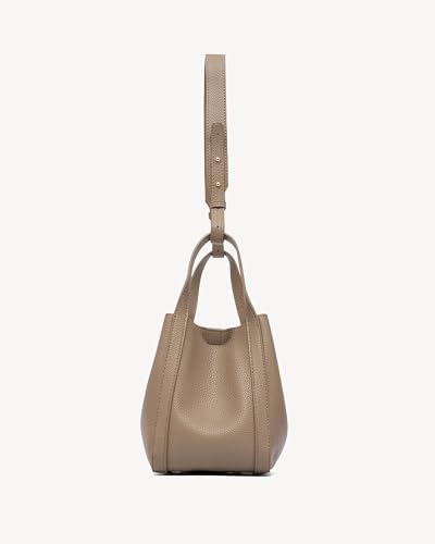 Image of NEWBELLA Women's Bucket Bag - Square Top Handle Satchel with Crossbody Strap, Shoulder Bag for Work & Daily Commute