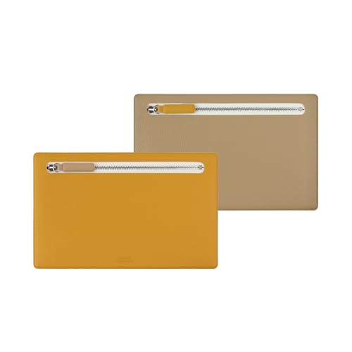 Fenice Vegan PU Leather Travel Pouch with Contrast Color Design, Zipper Closure, Waterproof, Pink and Cream (YELLOW-SAND) by Fenice - Used condition - US$15.54