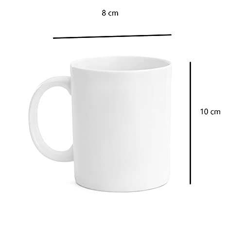 Image of Clay Craft Fine Ceramic Plain Solid Color Milk Mug 350 ml Best for Office and Home, Gifted to Mother, Father, Sister, Brother, Friends and Family (White, 4)