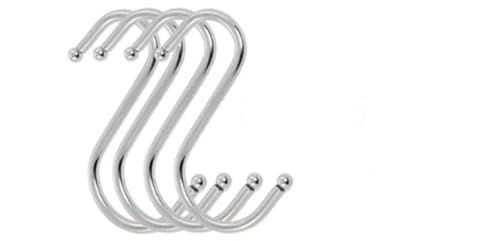 Buhdjfnke 4 x Percha Gancho de Metal Forma-S para Bufanda Ropa