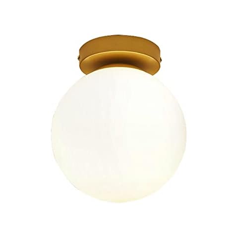 Nordic Modern Globe Ceiling Light Brass Base Entrance Porch Ceiling Lamp Minimalist Ceiling Light Fixtures Cover