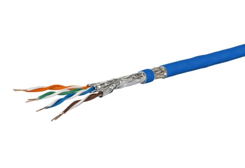 METZ CONNECT Câble d'installation Cat 7A S/FTP, MC GC1300 pro22, LSZH, bleu, anneau de 100 m