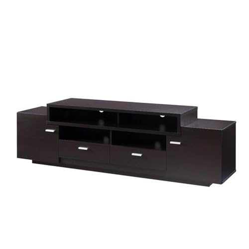 Furniture of America Braswell Wood Multi-Storage 72-Inch TV Stand in Cappuccino