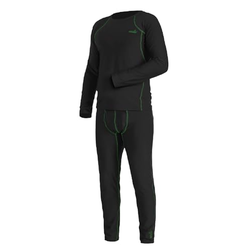 NORFIN Underwear Thermo LINE 2 - High Collar Long Sleeve Top and Pants – Intended for Fishing, Hunting and Every-Day Wear (XL) Black