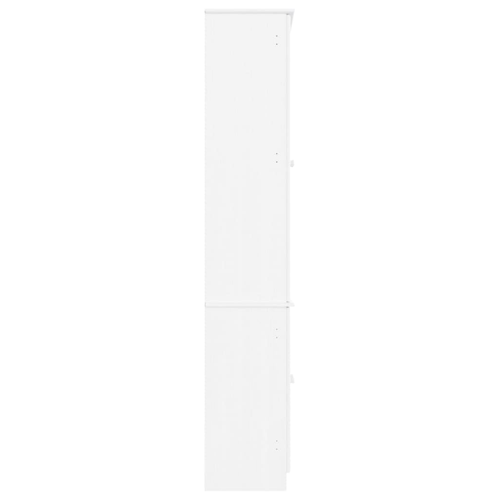 Homgoday Dekoracja mebli, wysoka biała witryna 77 x 35 x 186,5 cm lite drewno sosnowe meble do wnętrz/na zewnątrz do salonu biura