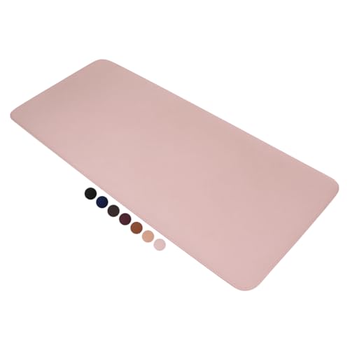 MousePad DeskPad em Couro Ecológico 70x30cm + Porta-copos (Rosa)