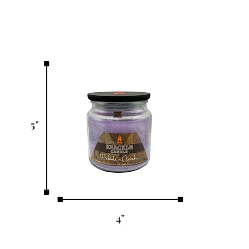 Image of Krackle Candle | Pebble Creek | 16 oz Scented Candle with Natural Crackling Wooden Wick | Poured in the USA | Citrus, Persimmon & Cotton Fragrance
