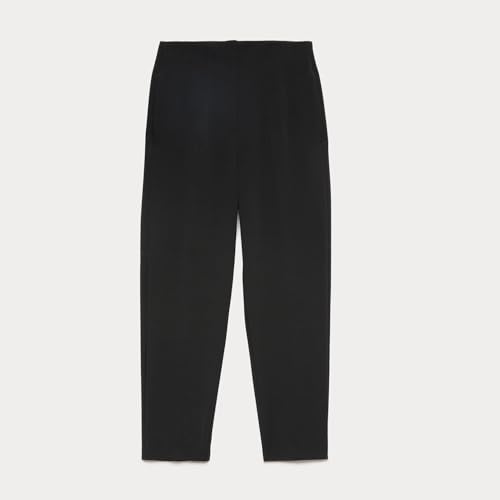 Image of Marks & Spencer Solid Black Polyester Womens Tapered Ankle Grazer Trousers