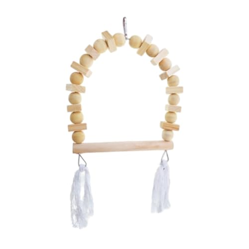 Whtkoph Bird Swing Wooden Perch Stand Parrot Swing Toy Training Toys for Lovebird
