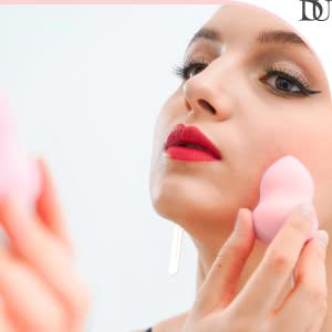 DUcare Makeup Sponges 4pcs + Sponge Cleanser Soap 1pcs Foundation Sponge Set Beauty Makeup Blender Multi-colored
