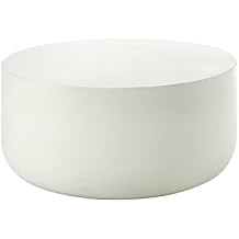 Acme Dustan Environmental Friendly Cement Concrete Coffee Table in Natural White