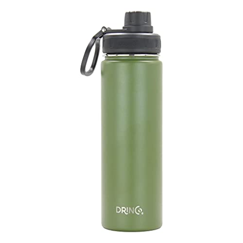 Image of Drinco Stainless Steel Water Bottle Spout Lid Vacuum Insulated Double Wall Water Bottle Wide Mouth Leak Proof Keep Cold Sport Camping Hiking (22oz Forest)