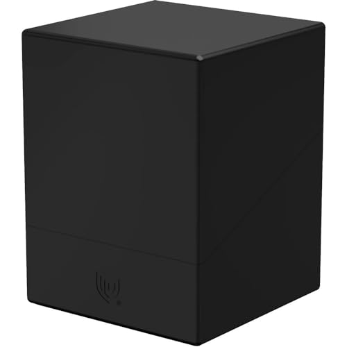 Image of Ultimate Guard Boulder Solid 100+, Deck Case for 100 Double-Sleeved TCG Cards, Black, Secure & Durable Storage for Trading Card Games, No Transparency