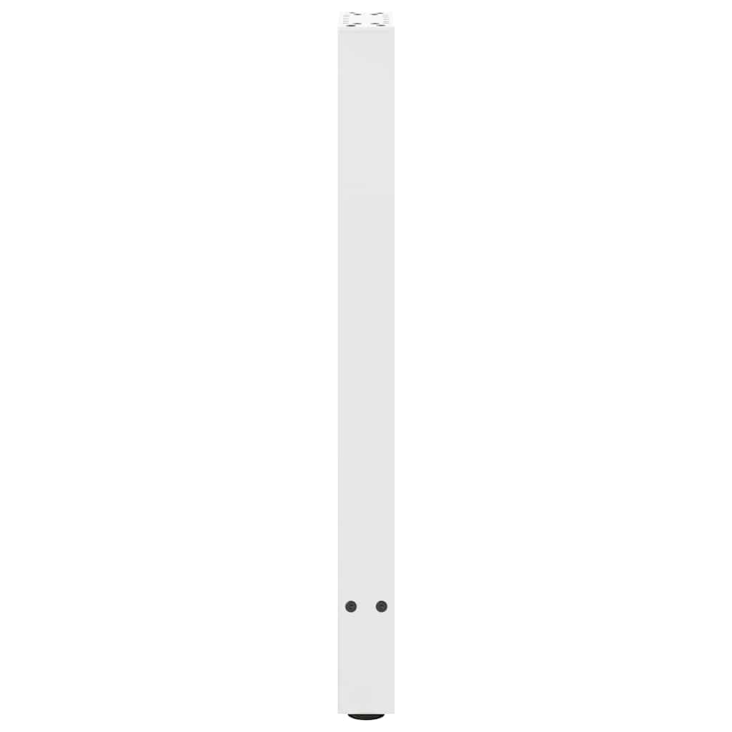 Stalowe nogi stołu malowane proszkowo białe 2 szt. 28 x 72 cm, kwadratowe nogi stołu konsolowego z regulowanymi nóżkami poziomującymi, łącznie ze śrubami do łatwego montażu