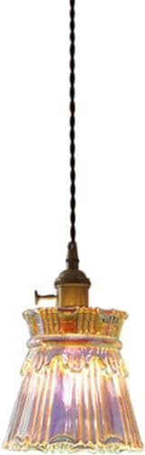 Lustre en verre coloré plafonnier en laiton pour chambre et cuisine