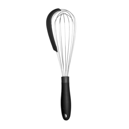 コンパクトな卵泡立て器 多機能ロータリー 手動エッグビーター キッチンエッグビーター ベーキングツール シリコン粉ミキサー 便利なハンドウィスク(ブラック)