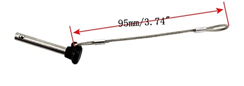 2/4/6Pcs Black Nylon Head Pull Pin Quick Release Pull Pin Dia, 3/16" Marine Grade 316 Stainless Steel Bimini Top Pins With Lanyard (4) #TOP4