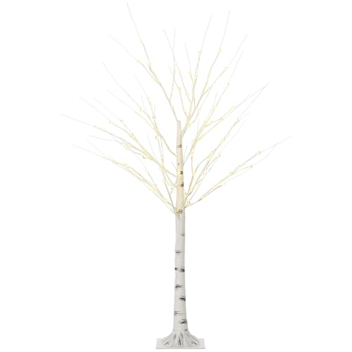 HOMCOM LED Lichterbaum 150 cm LED Baum mit 96 warmweißen LEDs, IP44...