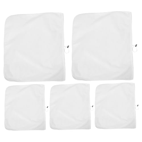 Cabilock 5pcs Fine Mesh Strainer Bags for Brewing Reusable Food Filter Pouches for Juice and Cheese Drawstring Design for Home Brewing and Cooking