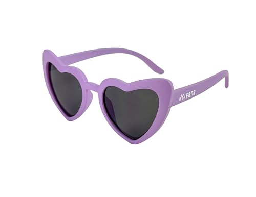 SUKIDA Heart Kids Sunglasses for Boys Girls Toddlers, Barbie Cute Summer Party, Bendable UV400 TPEE Frame BPA-free, Age 3-10