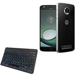 BoxWave Keyboard Compatible with Motorola Moto Z Play - SlimKeys Bluetooth Keyboard - with Backlight, Portable Slim LED 7 Colors - Jet Black
