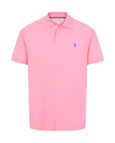U.S. Polo Assn. Men's Solid Short Sleeve Interlock Polo Shirt, Golf Shirts for Men, Business Casual Polos