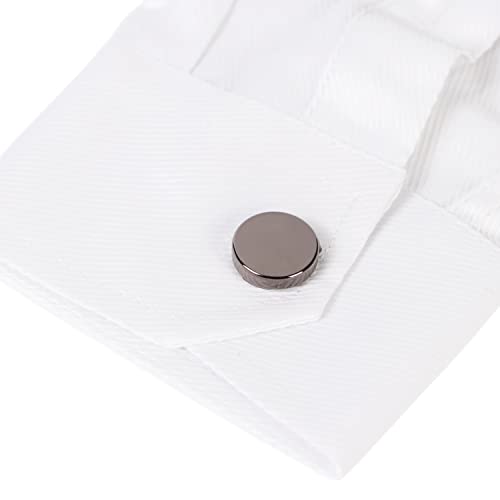 Image of 8Pcs Button Covers for Mens Shirts, Tuxedo Fake Studs | Fits regular dress shirts, button cover cufflinks, brass metal, sleek polished finish, secure clip on, groomsmen accessories