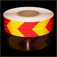 Bellveen Arrow Reflective Warning Mark Tape Safety Caution Warning Fit, Waterproof tape | Red & Yellow | 2 Inch 50mm X 5 Meter