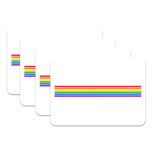 Sets de table en caoutchouc antidérapant blanc et motif Pride de qualité - 2