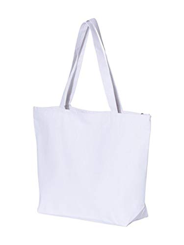Q-Tees 25L Zippered Tote One Size White